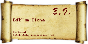Bőhm Ilona névjegykártya