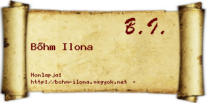 Bőhm Ilona névjegykártya