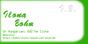 ilona bohm business card